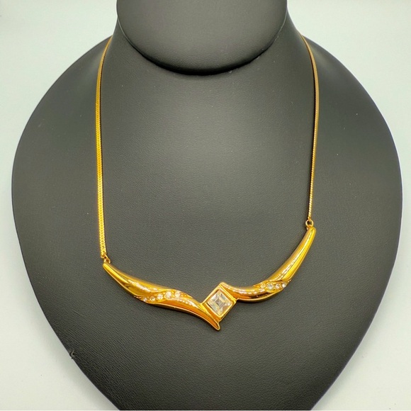 Signed Monet Vintage High-End Asymmetrical Necklace with Geometric Design - Picture 1 of 14